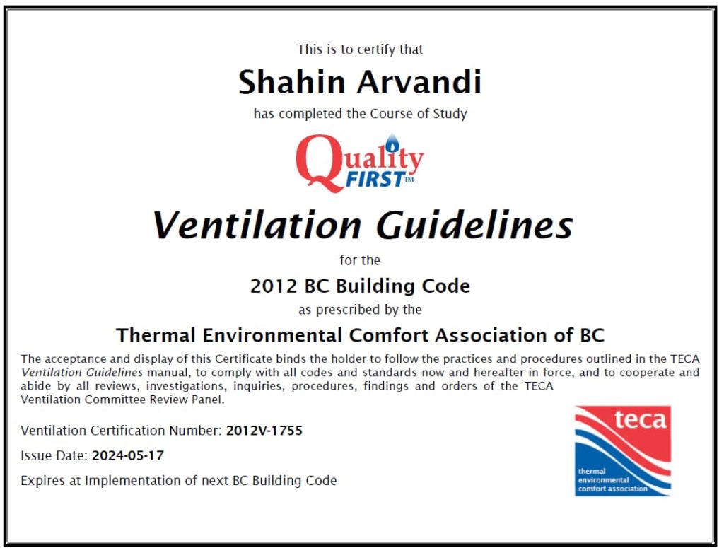 Ventilation Guidelines Certification